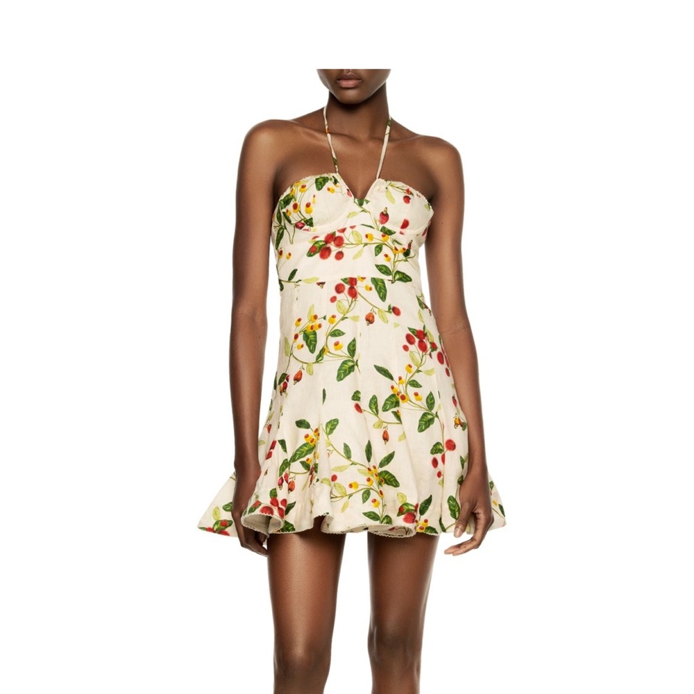 Agua by Agua Bendita Anturio Frutal Linen Mini Dress